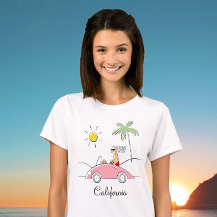 Camiseta Señora divertida linda dibujos animados coche eleg