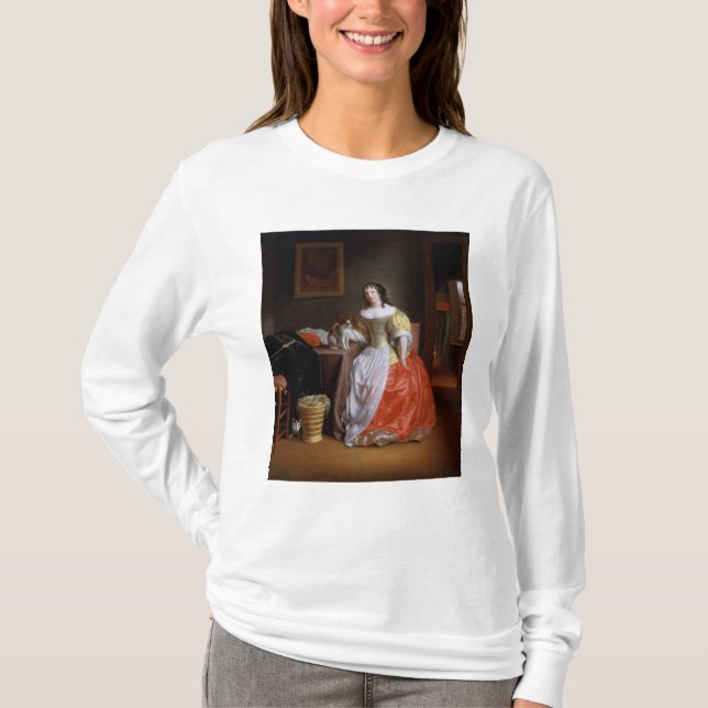 Camiseta Señora en un vestido amarillo y rojo (Anverso)