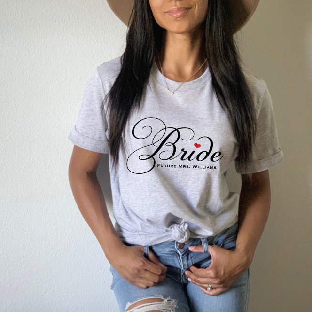 Camiseta Señora futura novia Boda de escritura personalizad (Subido por el creador)