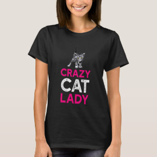 Camiseta Señora Gata Loca Chicas Mujeres Gatos Divertidos A