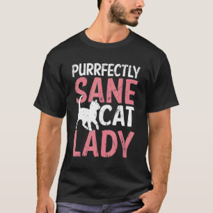 Camiseta Señora Gata Perfectamente Cuerdo Amante de los Gat