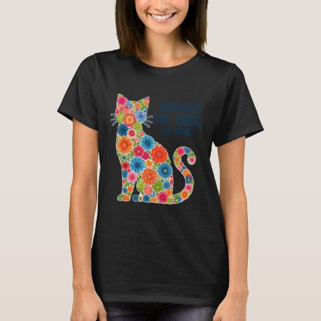 Camiseta Señora Gata Sin Hijos Para Kamala (Anverso)