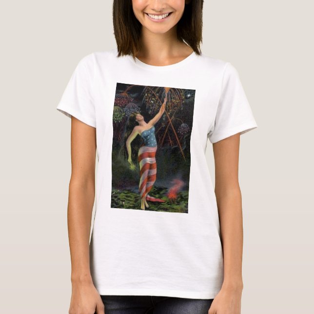 Camiseta Señora Liberty In Flag (Anverso)