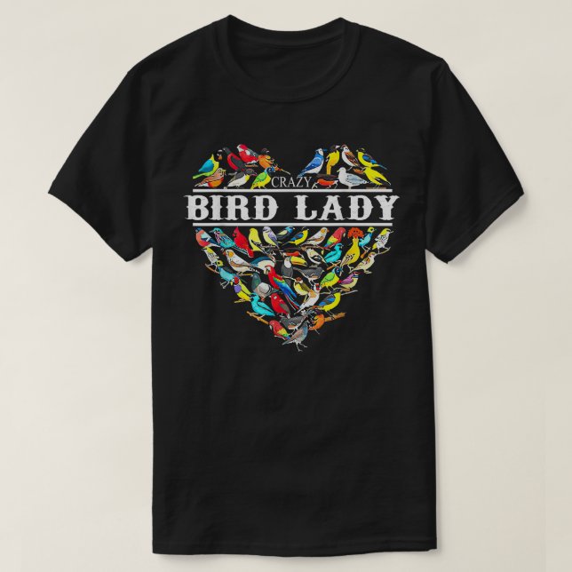 Camiseta Señora Loca de los Pájaros Mujeres Amantes de las  (Diseño del anverso)