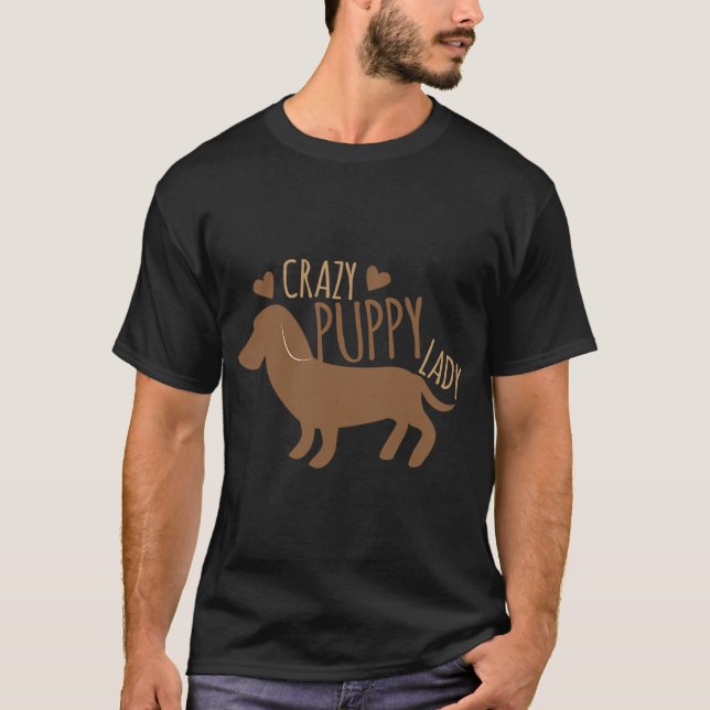 Camiseta Señora loca de los perros cachorros (Anverso)