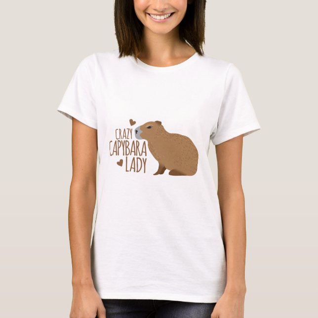 Camiseta señora loca del capybara (Anverso)