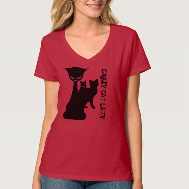 Camiseta Señora loca del gato (Anverso)