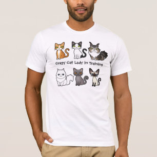 Camiseta Señora loca del gato en el entrenamiento (diseñe