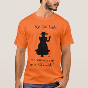 Camiseta Señora loca Husband Tee del gato