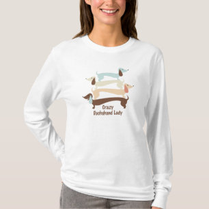 Camiseta Señora loca Long Sleeve Tee del Dachshund