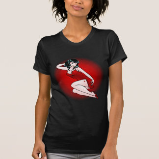 Camiseta Señora modela retra T-shirt del tatuaje de la
