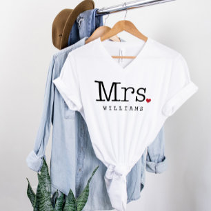 Camiseta Señora Monograma Corazón Apellido Boda