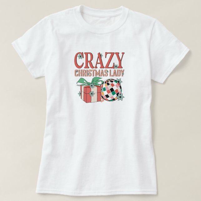 Camiseta Señora Navideña Loca Festiva  (Diseño del anverso)