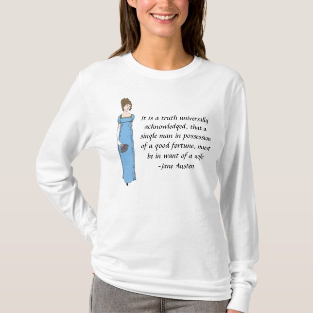Camiseta Señora orgullo de Jane Austen y cita del perjuicio (Anverso)