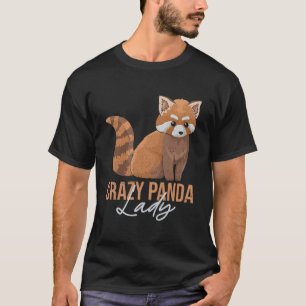 Camiseta Señora Panda Loca Para Una Señora Panda Rojo