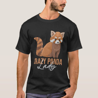 Camiseta Señora Panda Loca Para Una Señora Panda Rojo
