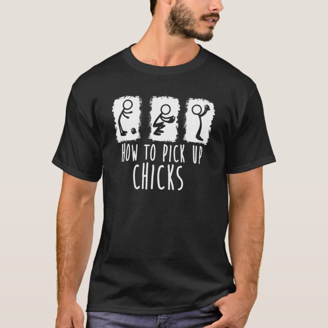 Camiseta Señora Pollo Cómo recoger pollitos Pollo (Anverso)