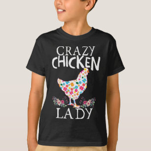 Camiseta Señora Pollo Loca Amantes Divertidos De Pollos Par