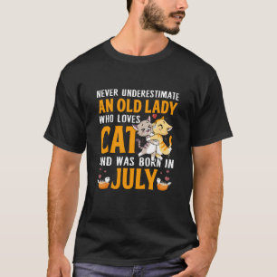 Camiseta Señora Que Ama Los Gatos Y Nació En Julio Sweatshi