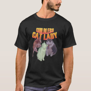 Camiseta Señora sin hijos Gato Meme Gatito Señora Amante de