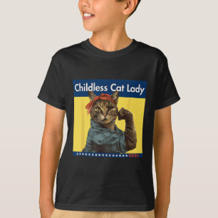 Camiseta Señora sin hijos y con gatos está votando Elección