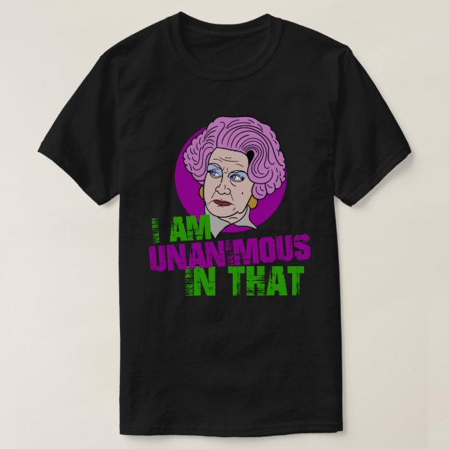 Camiseta Señora Slocombe, soy unánime en esa cita (Diseño del anverso)