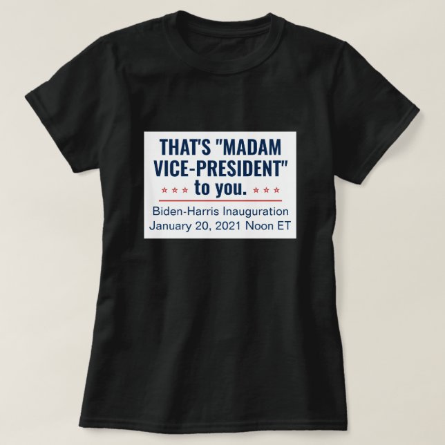 Camiseta Señora Vicepresidenta Kamala Harris Biden 2021 (Diseño del anverso)