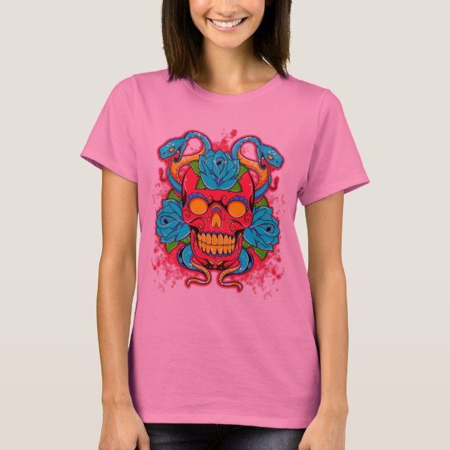 Camiseta Señoras "camiseta larga del rey" manga de la (Anverso)