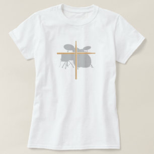 Camiseta Señoras cristianas de la cruz del palillo del