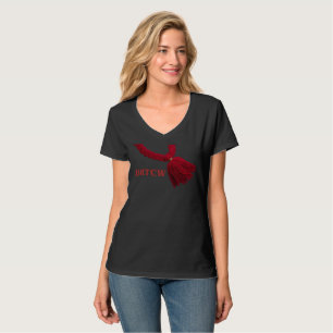 Camiseta Señoras de BRTCWest con cuello de pico en negro