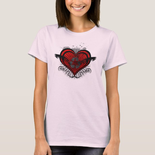 Camiseta Señoras de corazón recicladas (Anverso)