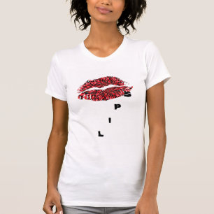 Camiseta Señoras de los labios calientes Manga de cierre AA