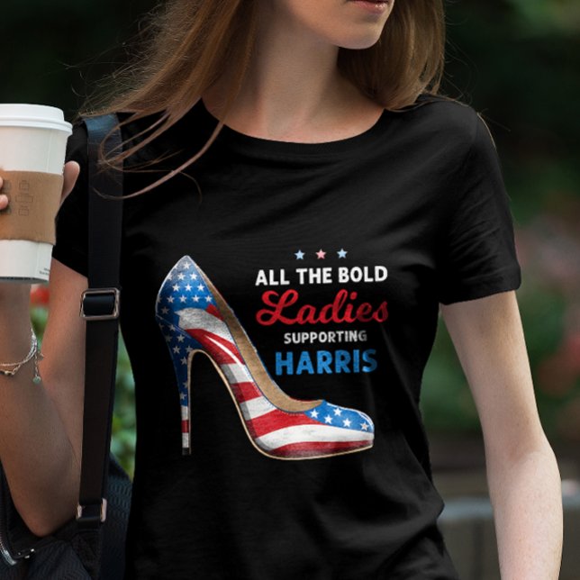 Camiseta Señoras en negrita que apoyan a Harris Patriotic H (Subido por el creador)