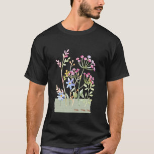 CAMISETA SEÑORAS FLOR DE JARDÍN BOTÁNICO PINTADO CON ACUARE