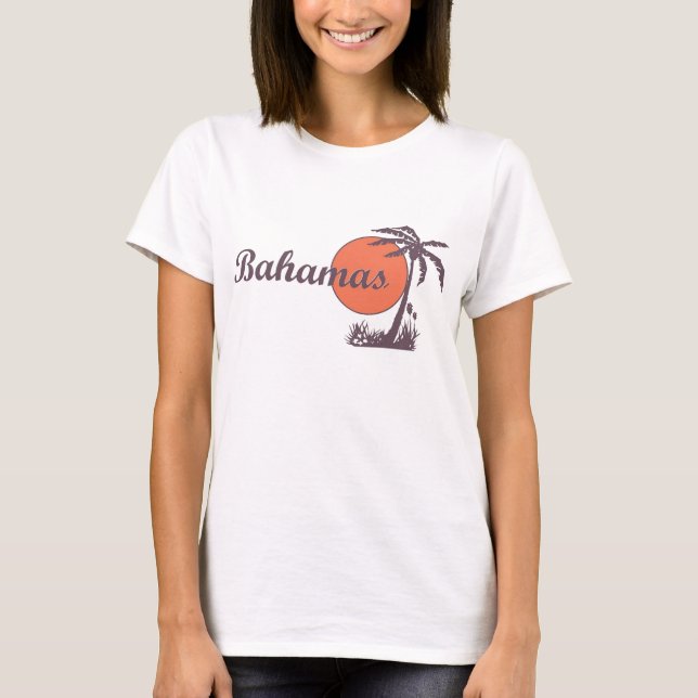 Camiseta Señoras llevadas vintage T de Bahamas (Anverso)
