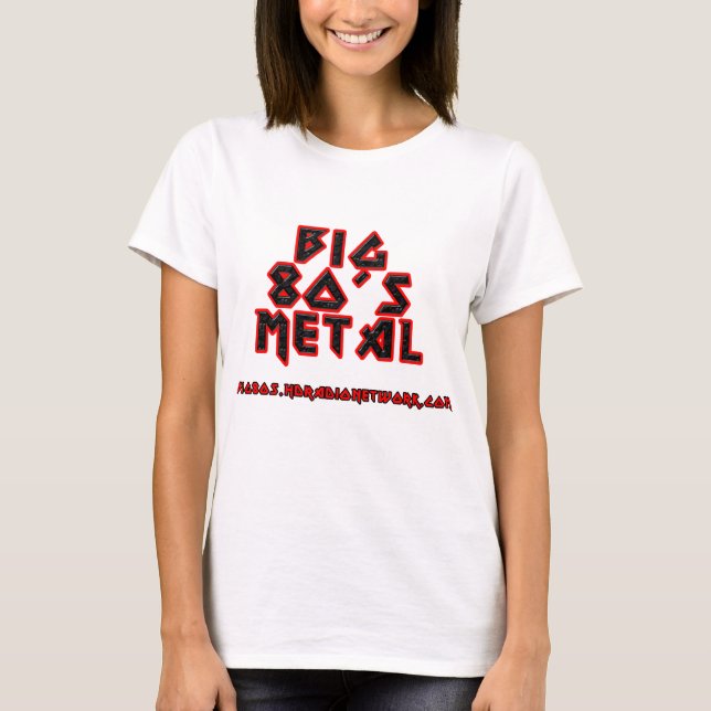 Camiseta Señoras metalizado T de los años 80 grandes (Anverso)