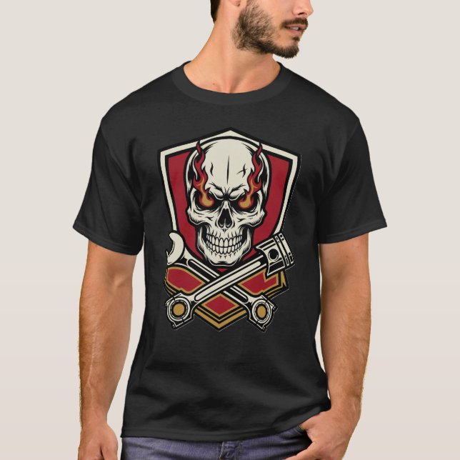 Camiseta Señores Mecánicos – Motociclista Mecánico (Anverso)