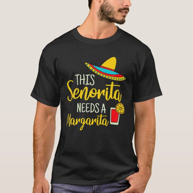 Camiseta Senorita Margarita Mexita Fiesta Funny Cinco De M (Anverso)