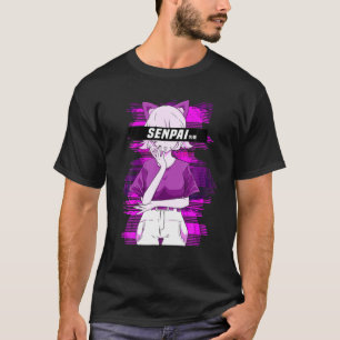 Camiseta Senpai Anime Chica Vaporwave Manga Waifu Notice Me