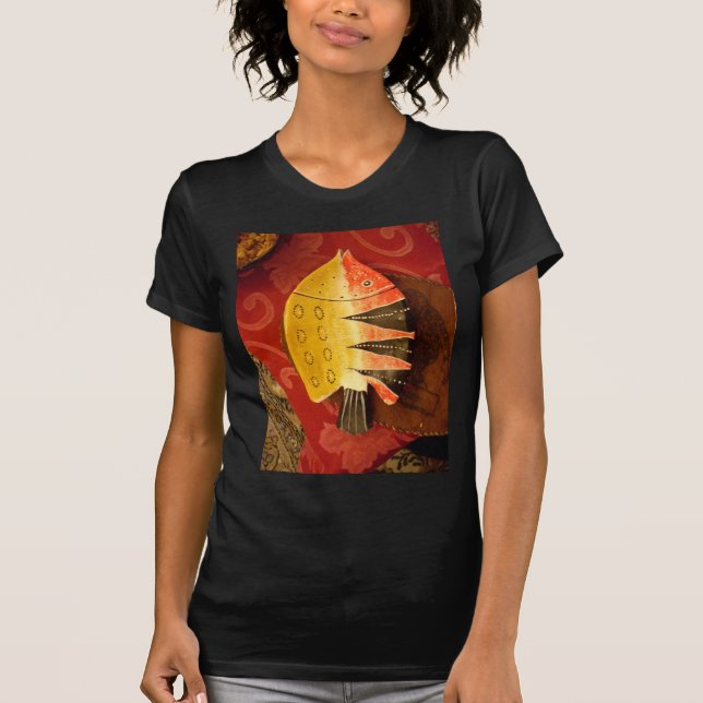 Camiseta Sensación a rayas Tigre Barb Fish Art Imprimir (Anverso)