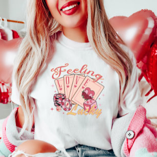 Camiseta Sensación de amor afortunado, divertido retro