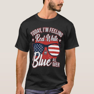 Camiseta Sensación De Azul Blanco Rojo 4 De Julio