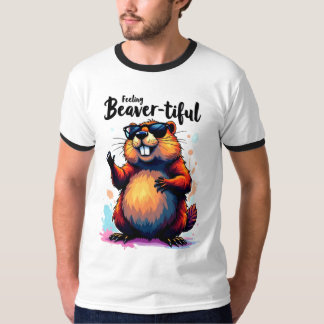 Camiseta Sensación de belleza - Gráfica divertida de castor