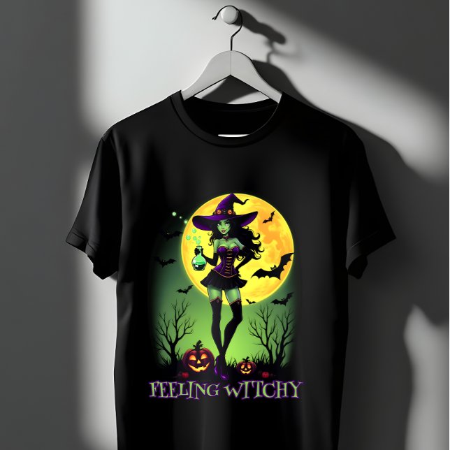 Camiseta Sensación de brujería de Halloween Bruja de luna l (Subido por el creador)