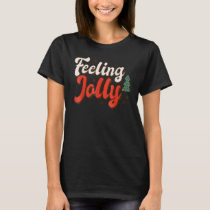 Camiseta Sensación de Jolly Xmas Groovy Vibes familia Navid