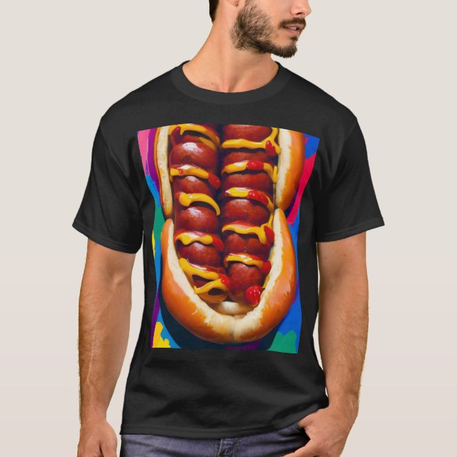 Camiseta Sensación de salchicha - Perro caliente de la come (Anverso)