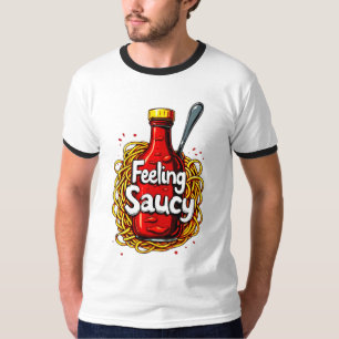 Camiseta Sensación de Saucy - Impresión de Ketchup de tomat