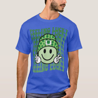 Camiseta Sensación de suerte sonrisa cara a Shamrock St Pat