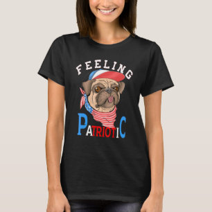Camiseta Sensación Patriótica Americana Pug Rojo Blanco Y A