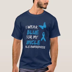 Camiseta Sensibilización de ALS Que Uso Azul Para Mi Tío